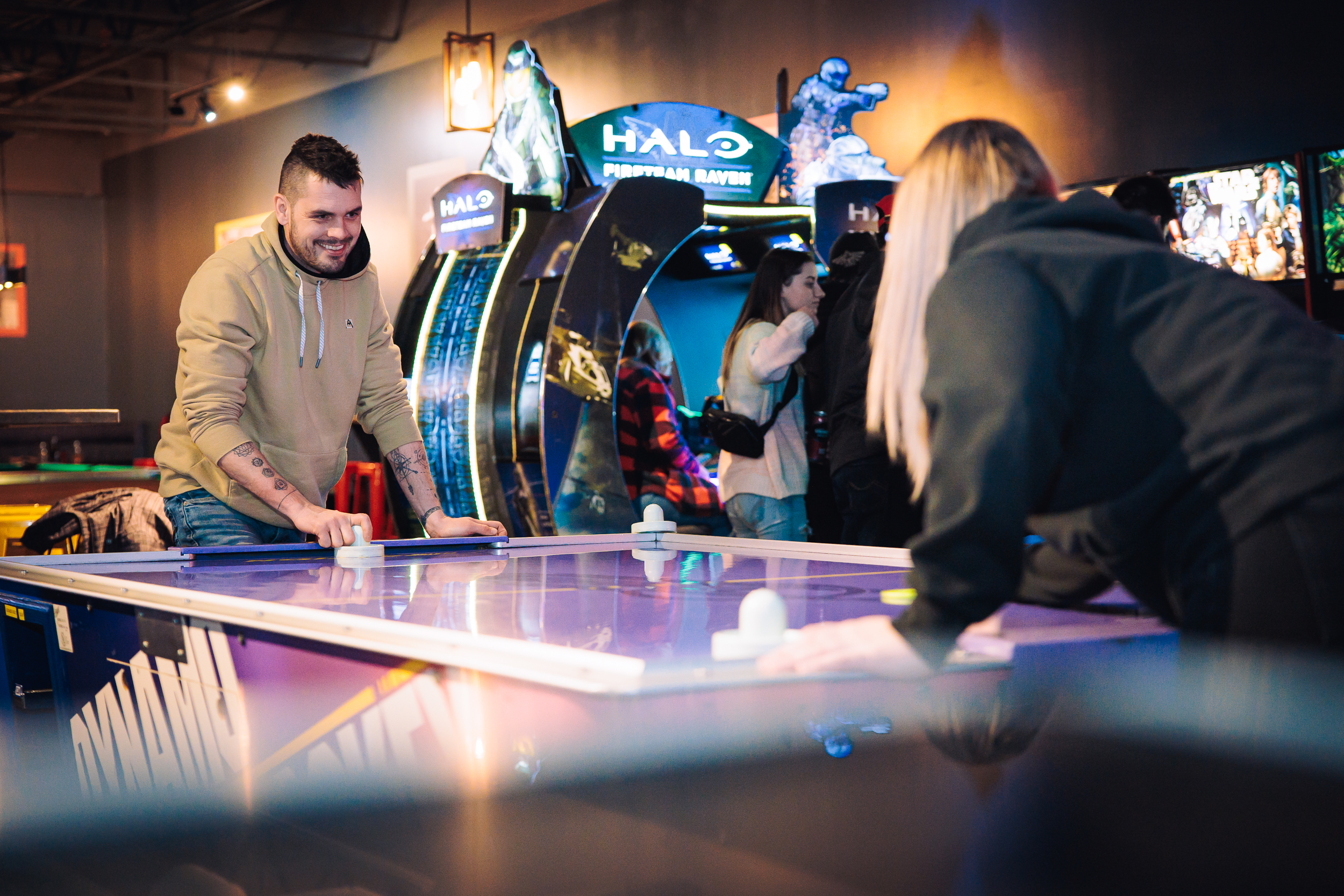Air hockey table in the gaming lounge
