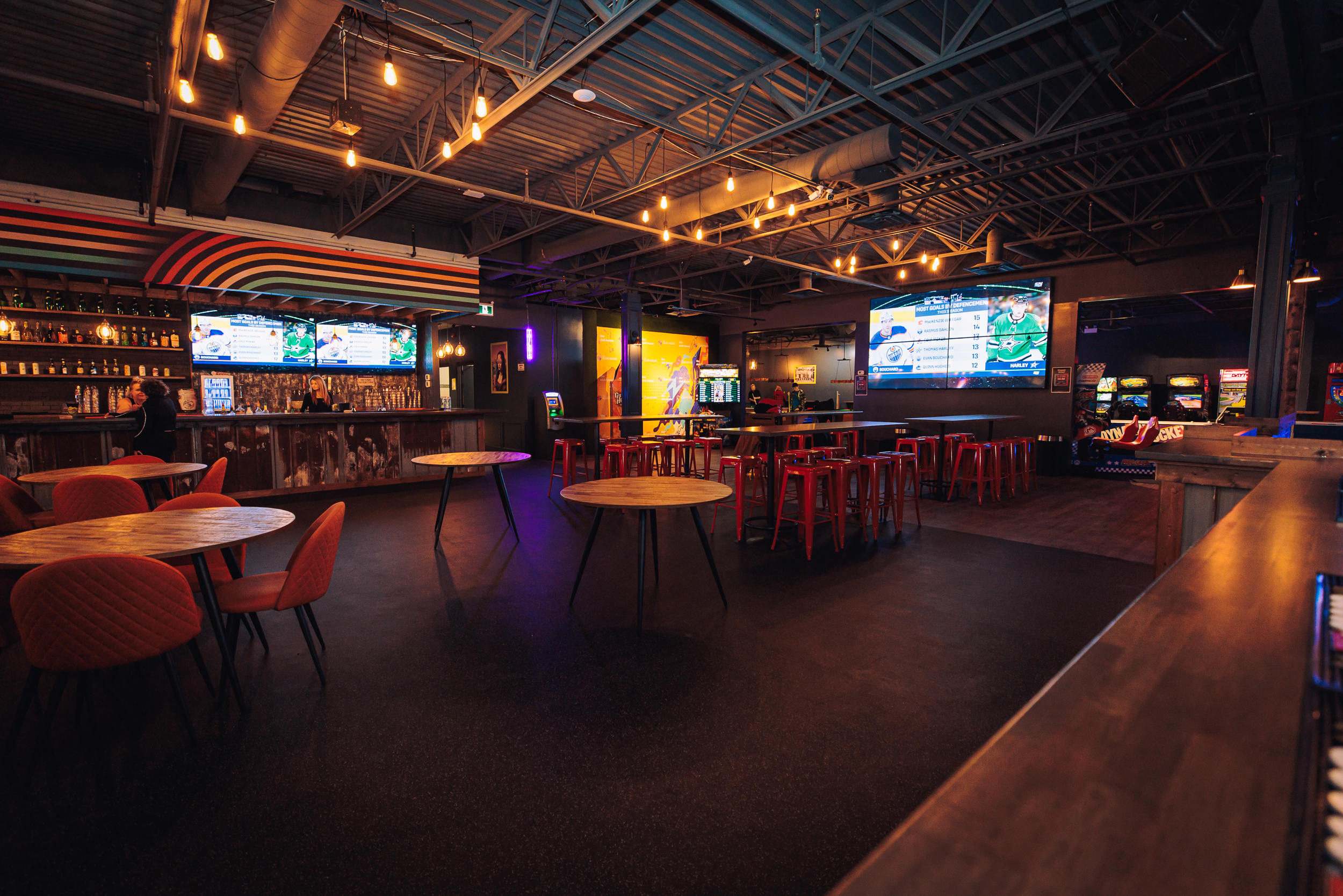 Main entrance and seating area of The Clubhouse arcade bar