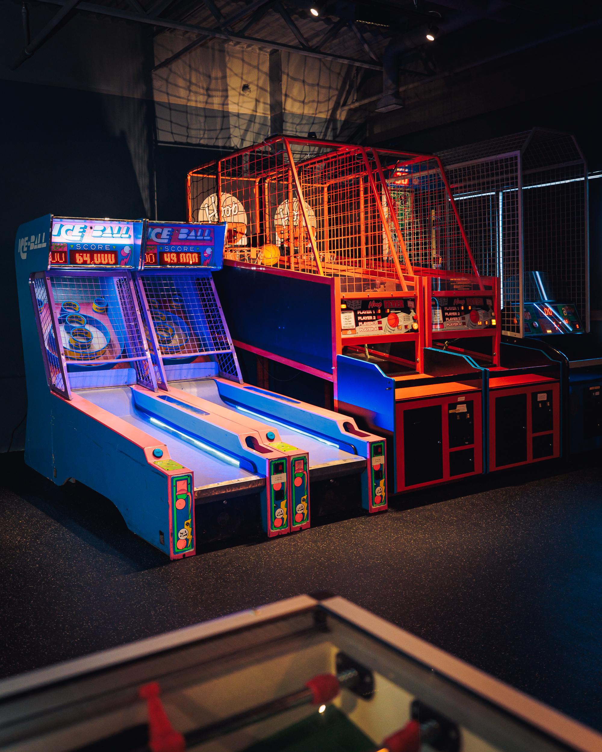 Basketball arcade game area